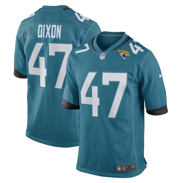 mens nike teal deshaan dixon jacksonville jaguars team game player jersey